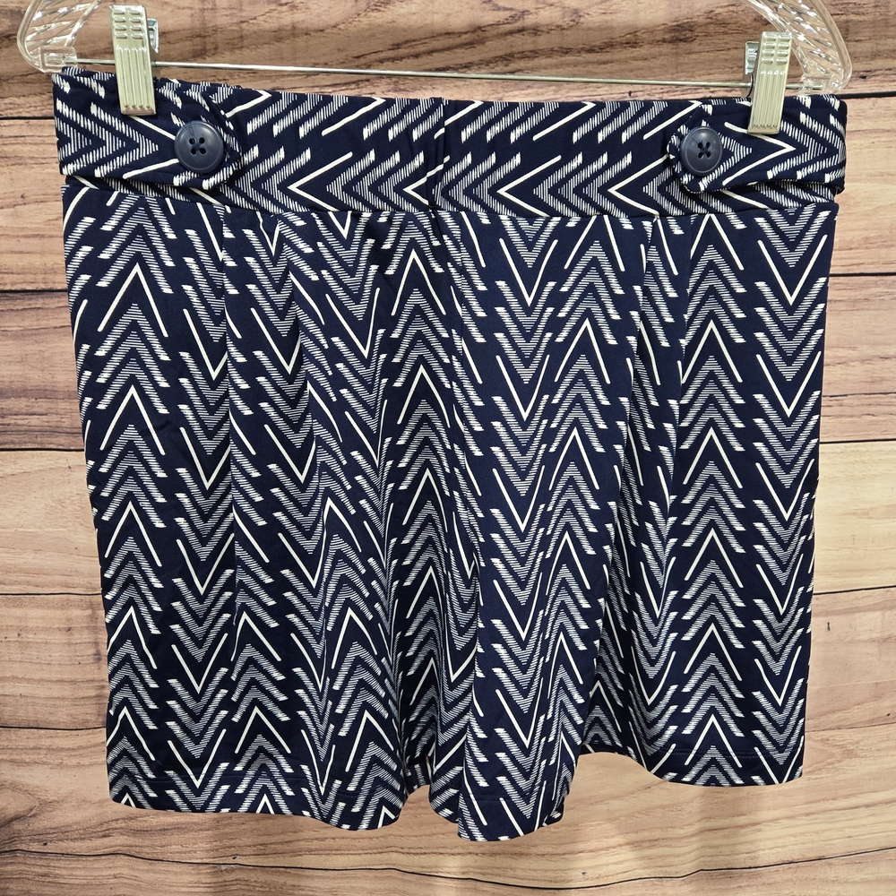 Robert Louis Navy and White Patterned Skater Shorts